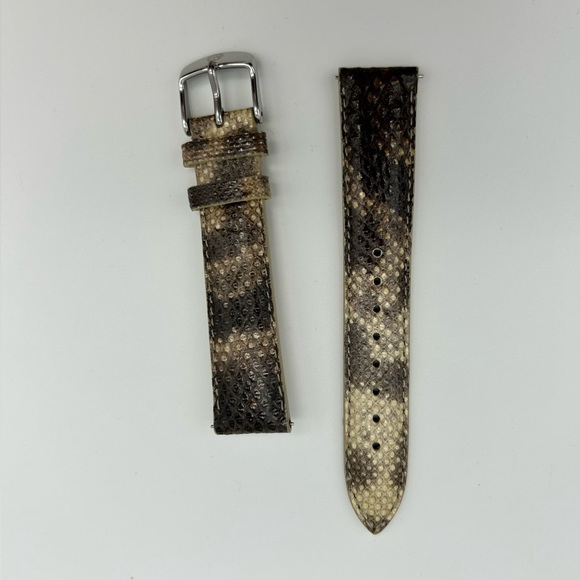 NWT AUTHENTIC MICHELE DK PRINT  Real SNAKE LEATHER 16 Or 18 MM BAND STRAP Karung - Picture 1 of 5